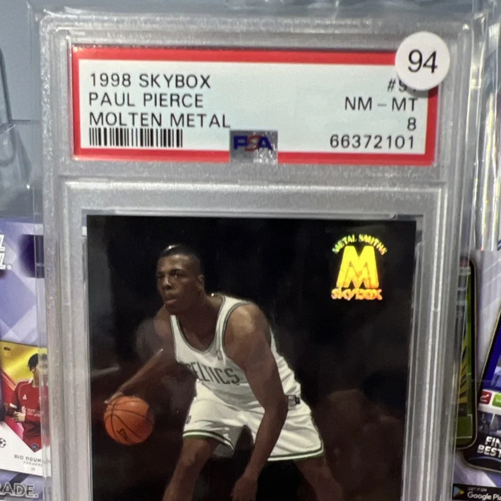 SkyBox 1998-99 Molten Metal Metal Smiths Rookie Paul Pierce #91 PSA 8 Celtics
